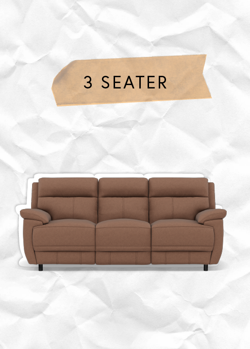 A 3 seater sofa in brown coloured fabric