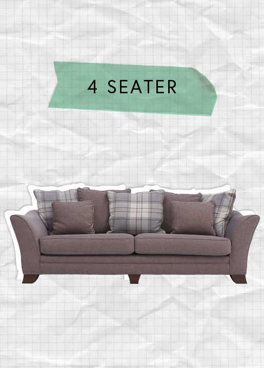 A 4 seater sofa in grey coloured fabric