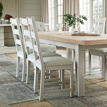 salford white and oak dining table and chairs in a modern country style dining room