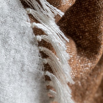 Tan Faux Mohair Throw Image